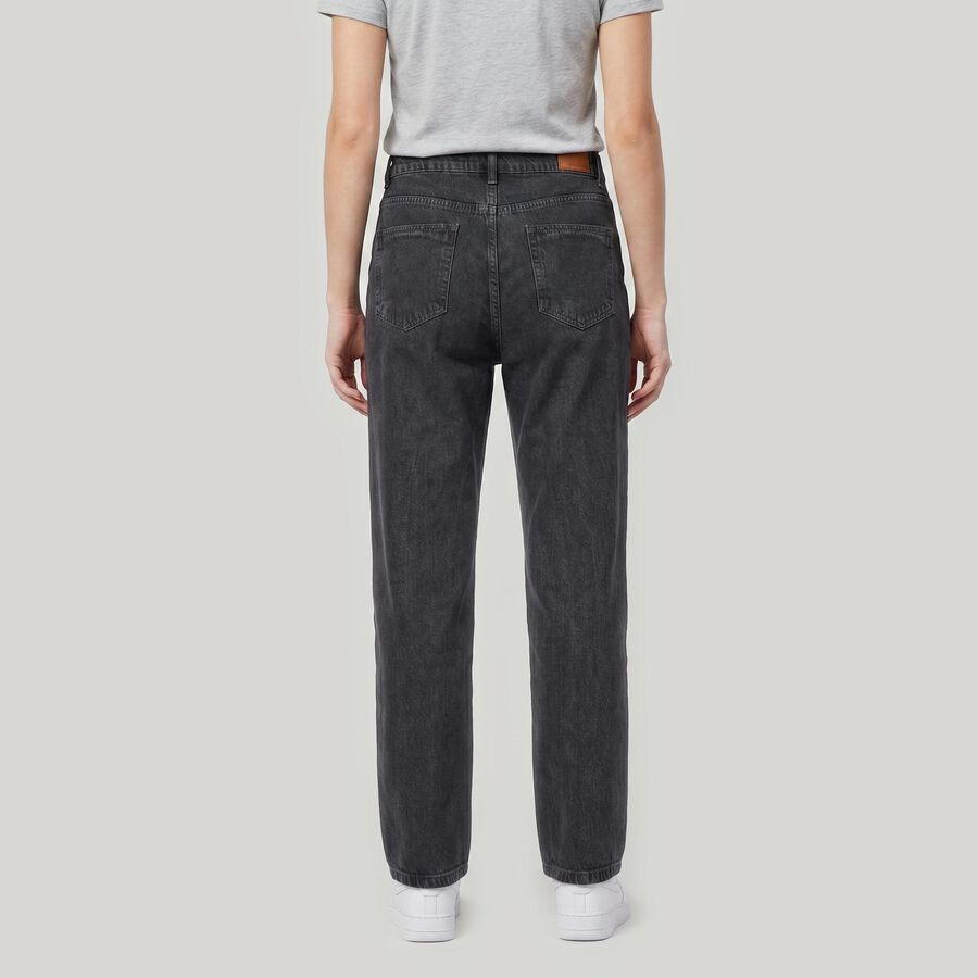 Women's Grey Straight Fit Washed Jeans, Light Grey, large
