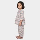 Girls Light Blue Round Neck Co-ord Set Upper and Bottom Set, Light Blue, small
