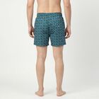 Men's Teal Relaxed Fit Printed Boxers, Teal Blue, small