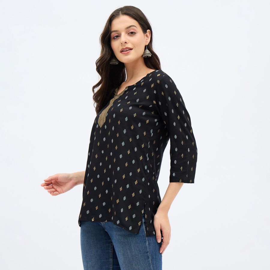 Ladies'Kurti, काला, large image number null