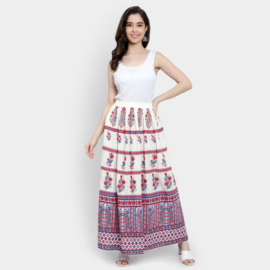 Solid Lehenga Skirt, सफ़ेद, large image number null