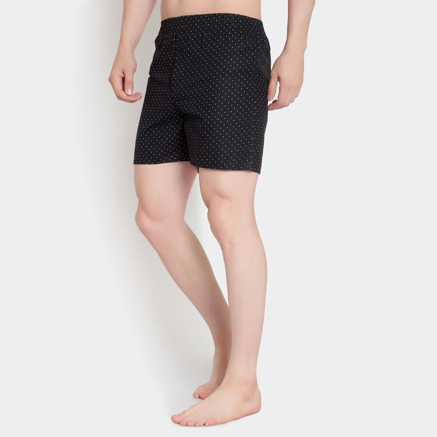 Printed Cotton Boxers, Black, large image number null