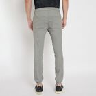 Men's Slim Fit Casual Trousers , Light Grey, small
