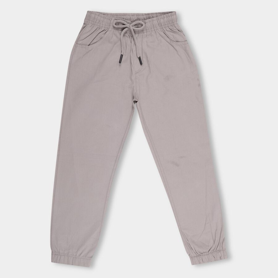 Boys Light Taupe Regular Fit Jogger Trousers, Light Grey, large