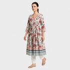 Women's Light Pink Cotton Kurta, Light Pink, small