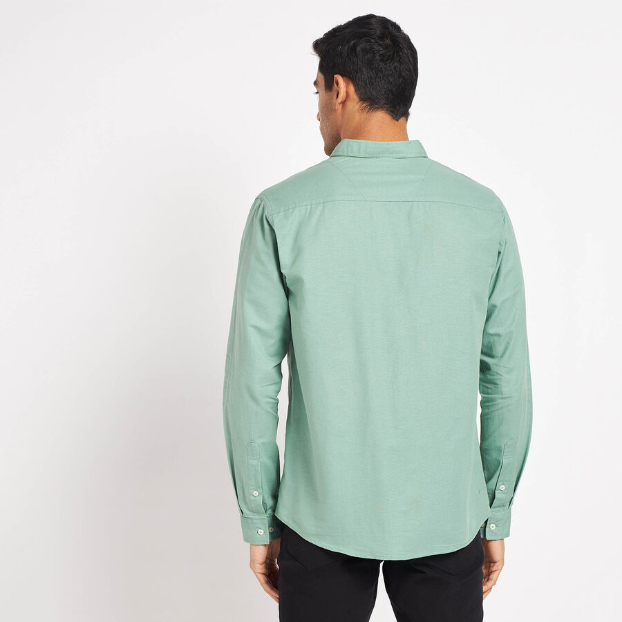 Cotton Solid Casual Shirt, हल्का हरा, large image number null