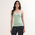 Women's Black Cotton Scoop Neck Minimalist Slip, Light Green, small
