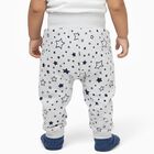 Boys' Light Grey Star Printed Cotton Blend Pyjama, मिश्रित हल्का ग्रे, small image number null