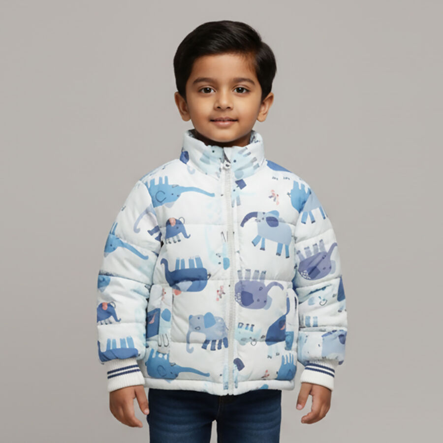 Infants Light Blue High Neck Casual Jacket, हल्का नीला, large image number null