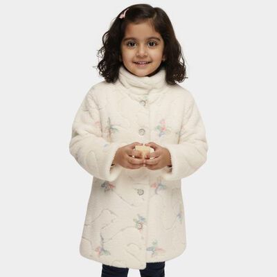 Girls Snow White High Neck Casual Jacket