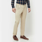 Cross Pocket Slim Fit Trousers, Beige, small image number null