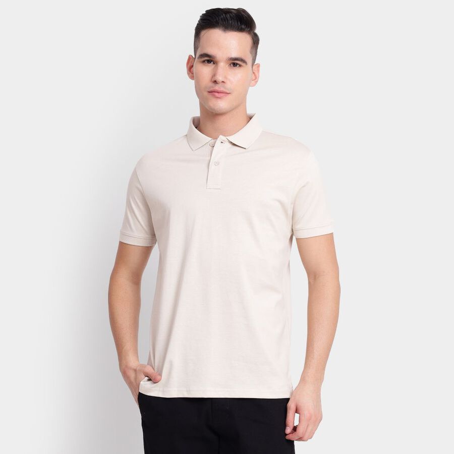 Men's 100% Cotton Collared Half Sleeves T-Shirt, गहरा पीला, large image number null