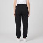 Women's Black Jogger Fit Solid Track Pants, काला, small