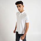Men's 100% Cotton Collared Half Sleeves T-Shirt, सफ़ेद, small image number null
