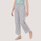 Women's Grey Regular Fit Printed Palazzos, Light Grey, small