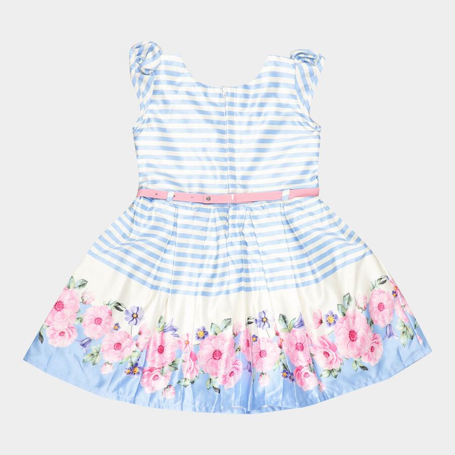 Girls All Over Print Frock, Off White, large image number null