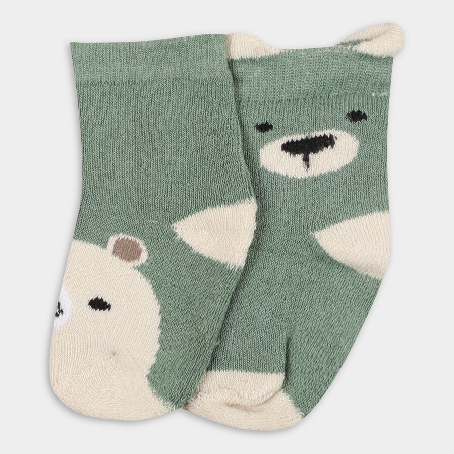 Infants Socks (Pack of 2), Olive, large image number null