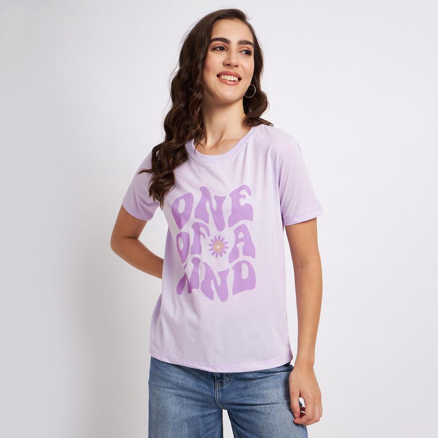 Round Neck T-Shirt, Lilac, large image number null