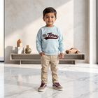 Boys' Light Blue Crew Neck Pullover Sweatshirt, हल्का नीला, small