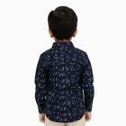 Boys Deep Midnight Navy Blue Cotton Full Sleeve Classic Casual Shirt, Navy Blue, small image number null