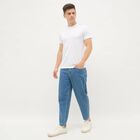 Men's Bright Snow White Crew Neck Athleisure Drifit T-Shirt, सफ़ेद, small