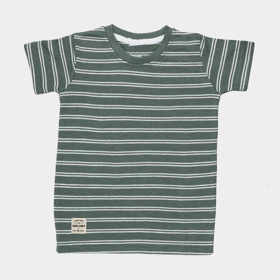Boys' Half Sleeves T-Shirt, Dark Green, large