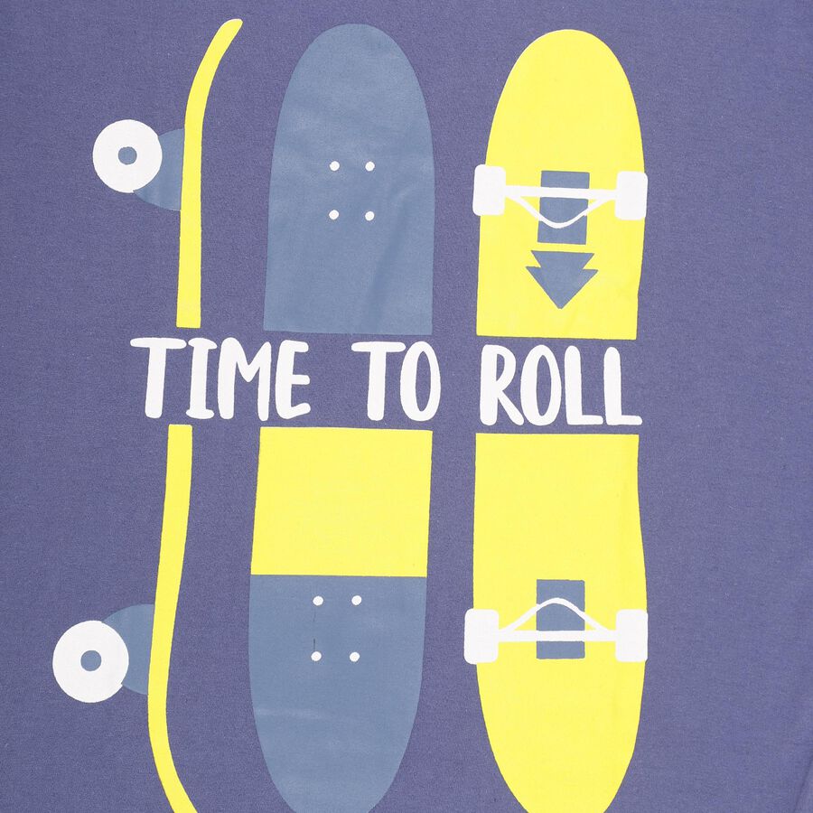 Boys' T-Shirt, मध्यम नीला, large image number null