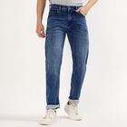 Men's Stonewashed Blue Straight Fit Classic Jeans, मध्यम नीला, small image number null
