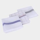 Men's White Checked Pack of 3 Handkerchief, गहरा पीला, small