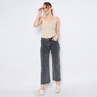 Ladies' 100% Cotton Jeans , गहरा ग्रे, small image number null