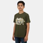 Boys' Half Sleeves T-Shirt, ओलिव, small