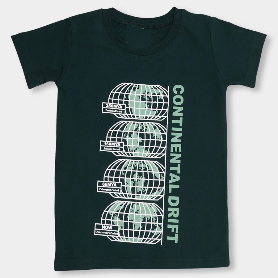 Boys' Half Sleeves T-Shirt , Dark Green, large image number null