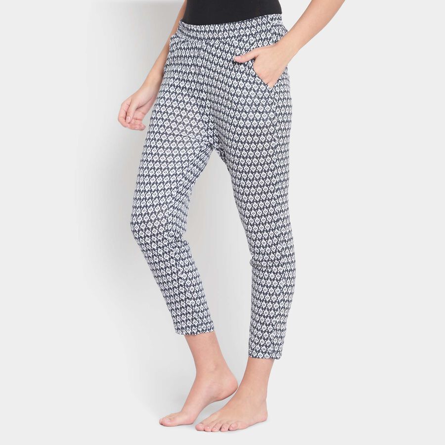 Printed Trousers, Navy Blue, large image number null