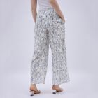 Women's White and Blue Floral Wide-Leg Palazzos, हल्का नीला, small image number null