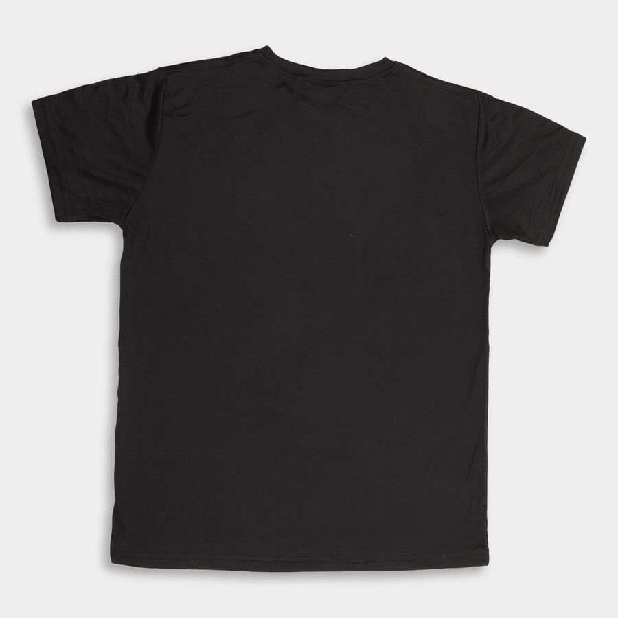 Boys' Half Sleeves T-Shirt , काला, large image number null