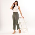 Women's Black Relaxed Fit Tapered Harem Pants, हल्का हरा, small