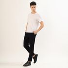 Men's Jet Black Slim Fit Casual Trousers, Black, small