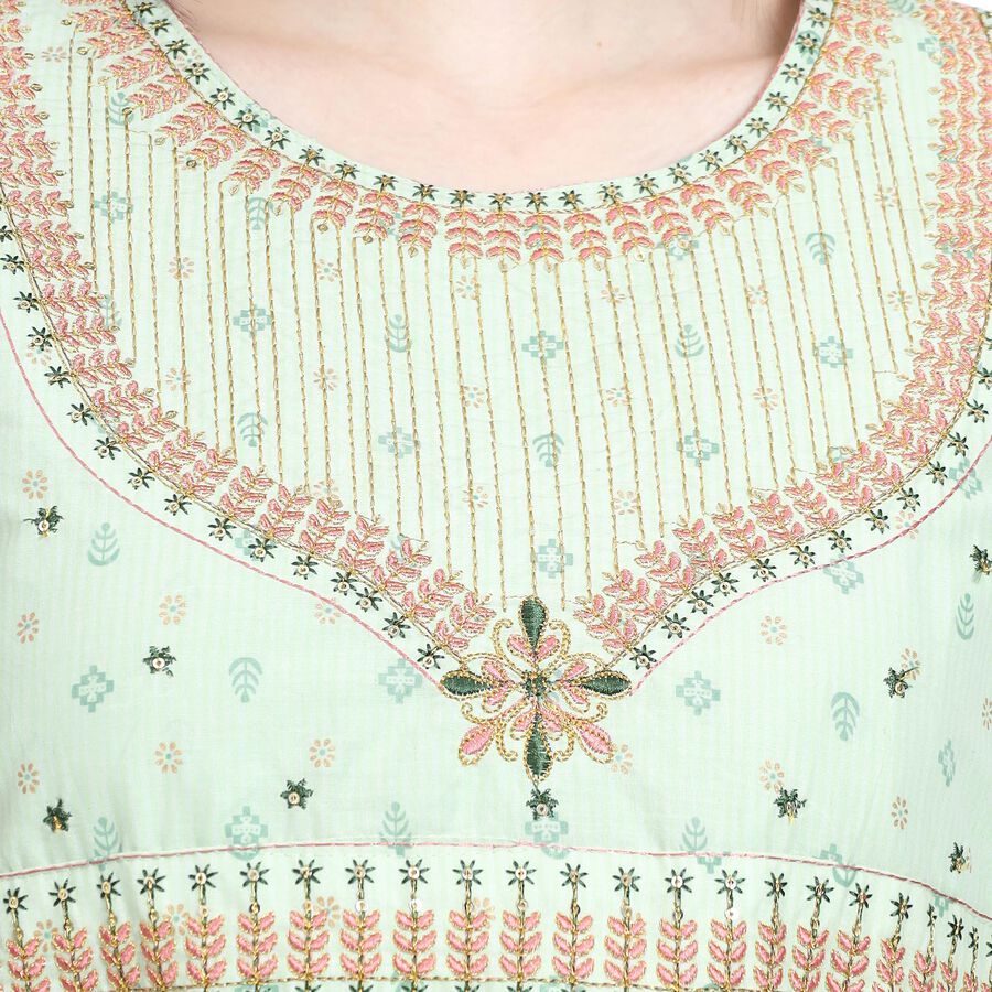 Ladies' 100% Cotton Kurta , एक्वा, large image number null