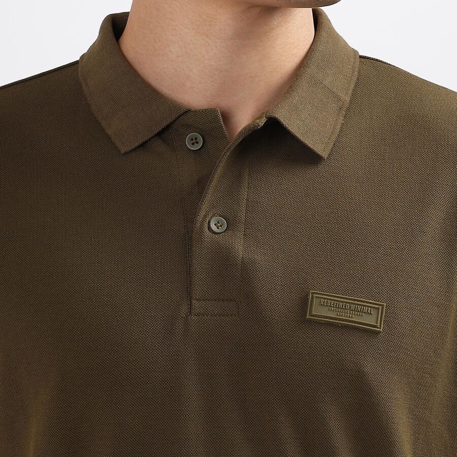 Men's Collared Half Sleeves T-Shirt, Khaki, large image number null