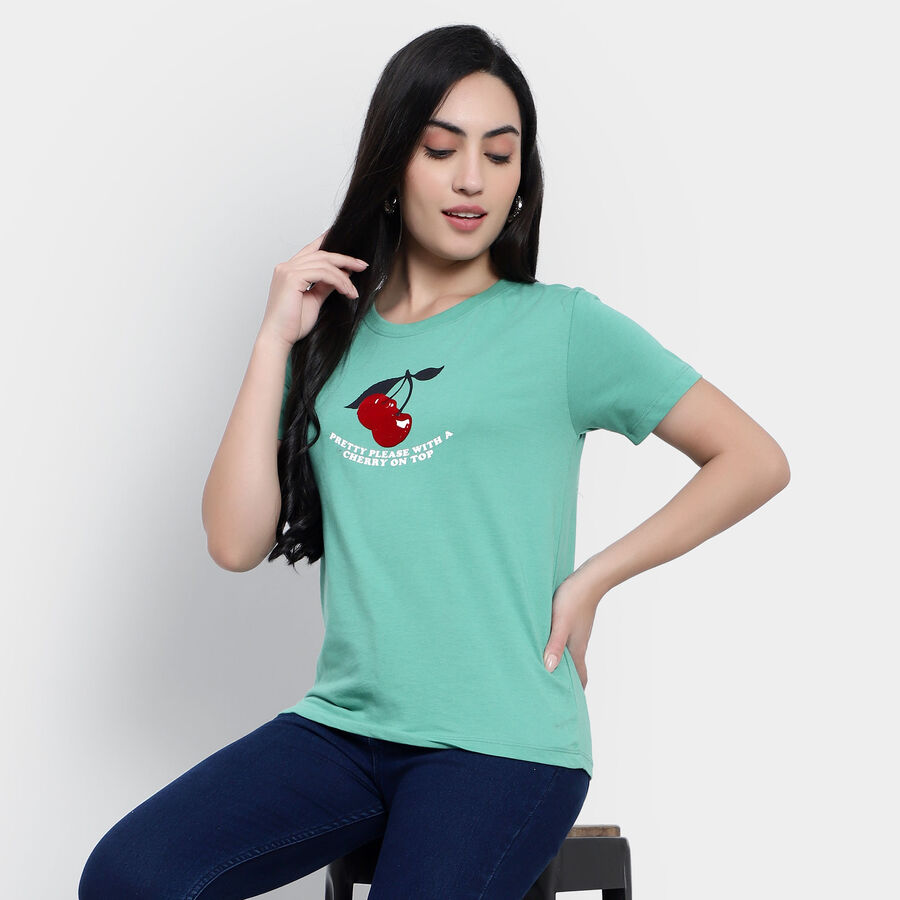 Round Neck T-Shirt, Light Green, large image number null