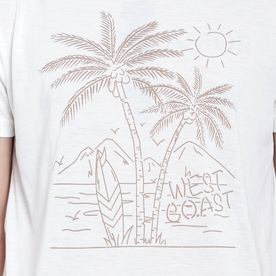 Round Neck T- Shirt, White, large image number null
