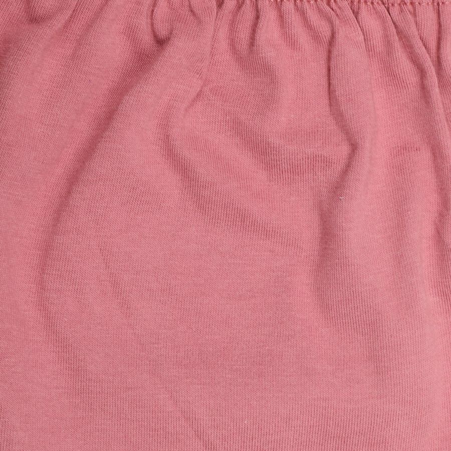 Girls' Dusty Rose Pink Regular Fit Round Neck Frock, Light Pink, large image number null