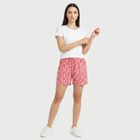 Women's Pink Regular Fit Printed Lounge Shorts, गुलाबी, small