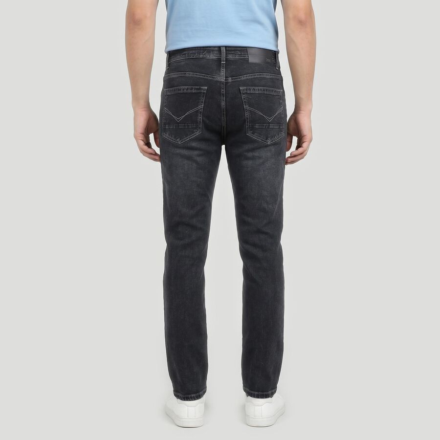 Men's Dark Grey Slim Fit Faded Jeans, Dark Grey, large