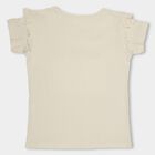 Girls' 100% Cotton T-Shirt , Off White, small