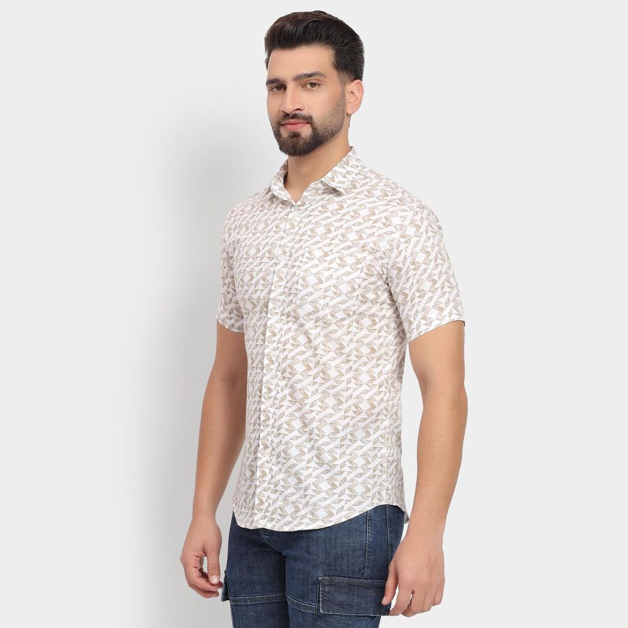 Men's 100% Cotton Casual Shirt, Beige, large image number null
