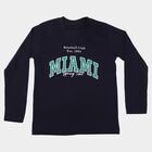 Boys Navy Blue Crew Neck Regular Boys T-Shirt, Navy Blue, small