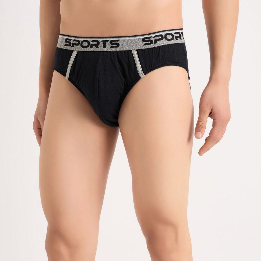 Men's Cotton Brief, Black, large image number null