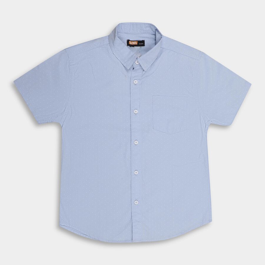 Boys' 100% Cotton Casual Shirt, हल्का नीला, large image number null
