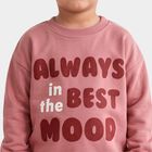 Boys' Pink Crew Neck Graphic Print Sweatshirt, गुलाबी, small